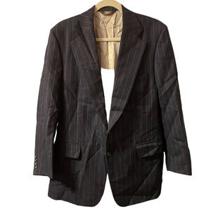 PAUL STUART NAVY BLUE WOOL PINSTRIPE SPORTS COAT